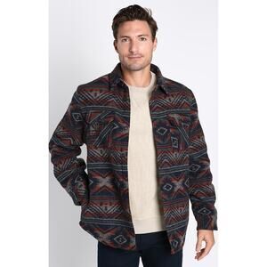 Jachs Mens Aztec Southwest Wool Blend Sherpa Fleece Lined Shirt Jacket M